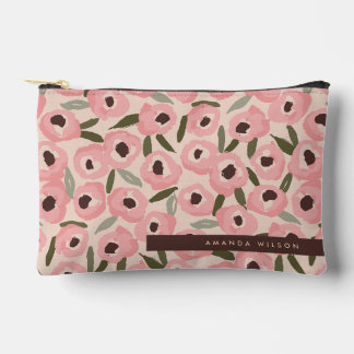 Bold Inky Floral Pattern | Hand-Drawn Botanical Accessory Pouch