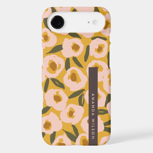 Bold Inky Floral Pattern | Hand-Drawn Botanical iPhone Case (Back)