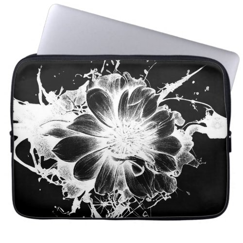 Bold Inky Grunge Sunflower Laptop Sleeve