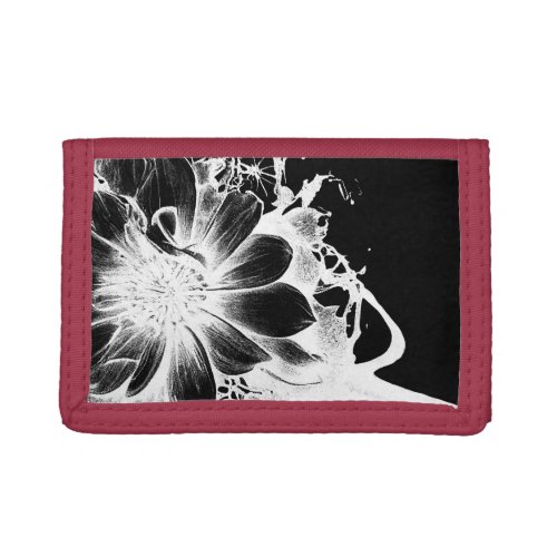 Bold Inky Grunge Sunflower Trifold Wallet