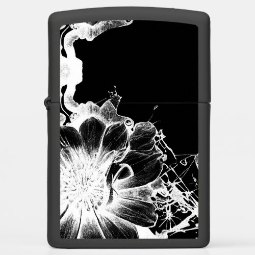 Bold Inky Grunge Sunflower Zippo Lighter