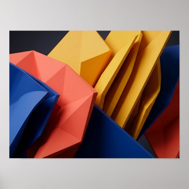 Bold Intersecting Planes Colorful Geometric Wall A Poster (Front)