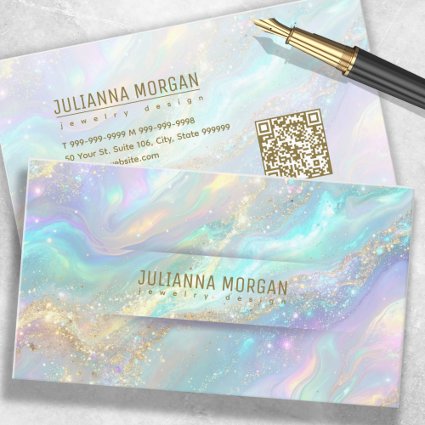 Bold Iridescent Swirl with Gold Accent ID1147