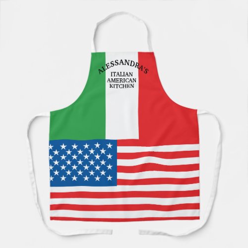 Bold Italian Flag and American Flag Apron