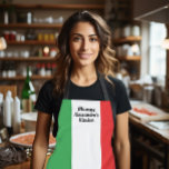 Bold Italian Flag of Italy Personalized Apron<br><div class="desc">Bold Italian Flag Apron. Personalize it with the cook's name or a restaurant name. A custom design for Italian kitchens, whether for a restaurant or your home, this design features the all-over colors of the Italian Flag (green, white, and red). The text template can be customized to say whatever you...</div>