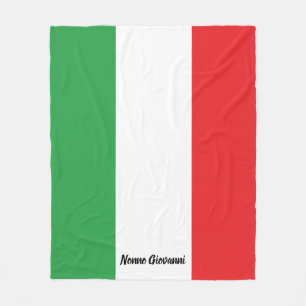 Bold Italian Flag of Italy Personalized Family Fleece Blanket
