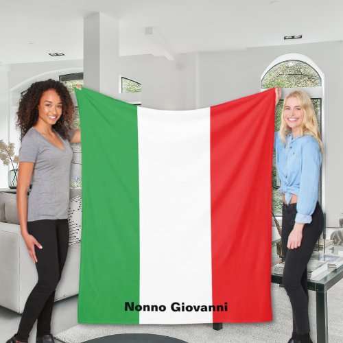 Bold Italian Flag of Italy Personalized Family Fleece Blanket