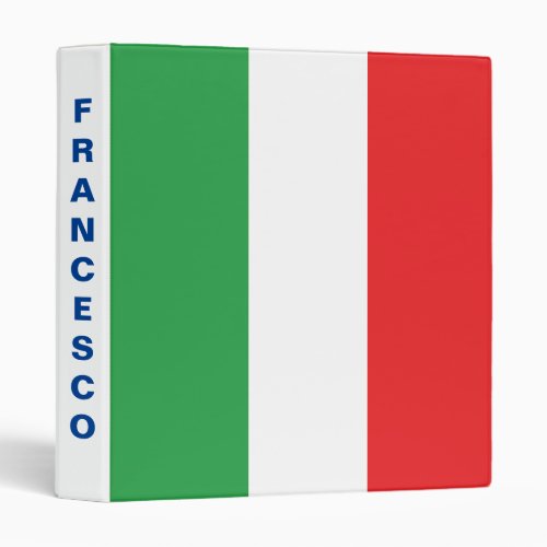 Bold Italian Flag Personalized 3_Ring Binder