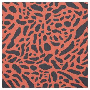Bold jaguar print - black and red fabric