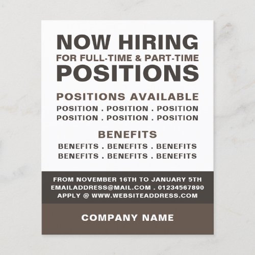 Bold Job Vacancy Recruitment Advertising Flyer