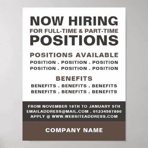 Bold Job Vacancy Recruitment Advertising Poster