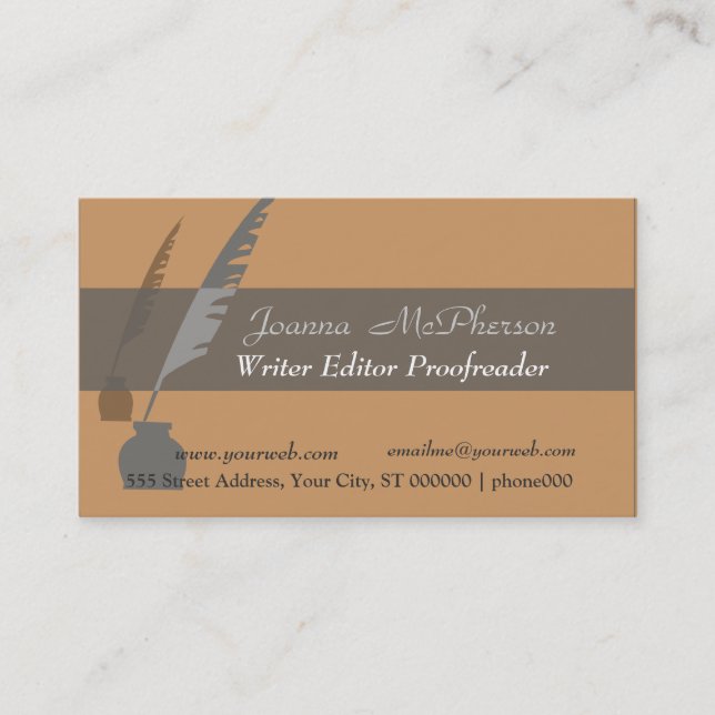 Bold Journalist  Writer  Editor Business Card (Front)
