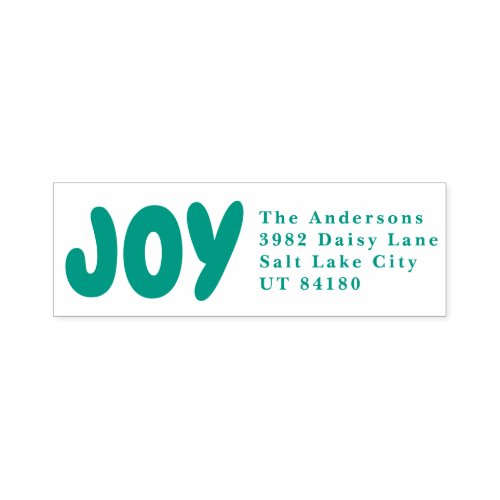 Bold Joy GREEN Address Custom Christmas Holiday Self_inking Stamp