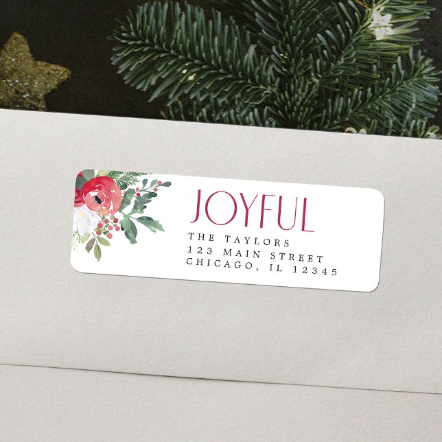 Bold Joyful Florals Red and Green Label (Bold Joyful Florals Red and Green Label)