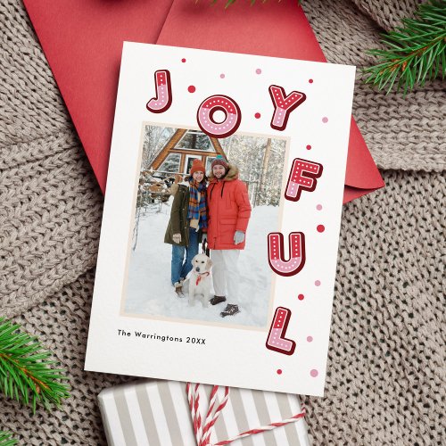 Bold Joyful Whimsical Typography Christmas Photo  Holiday Card