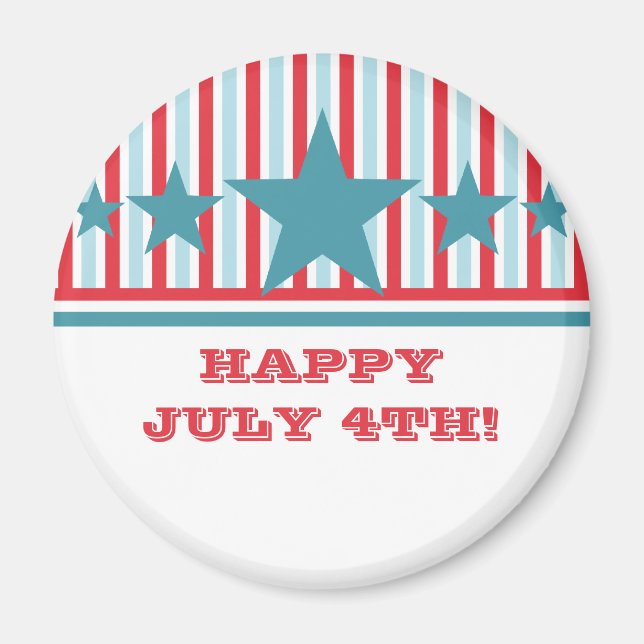 Bold July 4th Stars and Stripes Magnet (Front)