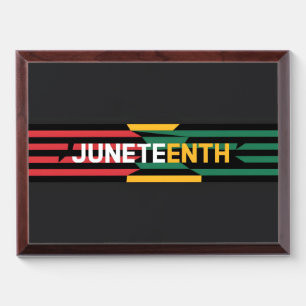 Bold Juneteenth Graphic Red, Yellow & Green Strip Award Plaque