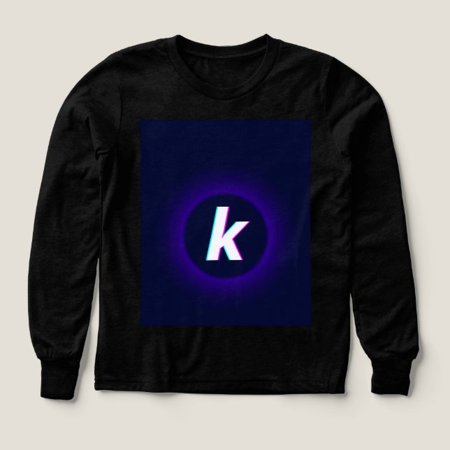 Bold "K" Glow Logo Girls' Long Sleeve T-Shirt Tri-Blend Shirts (Design Front)