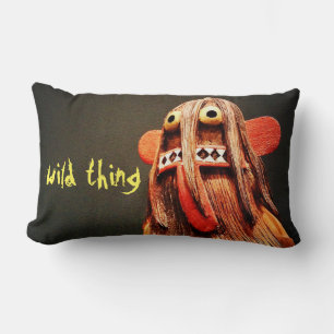 Bold Kachina Doll Face Photo Wild Thing Quote Cute Lumbar Pillow