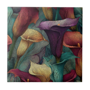 Bold Kitchen Calle Lilies Tiles For Kitchen Floor