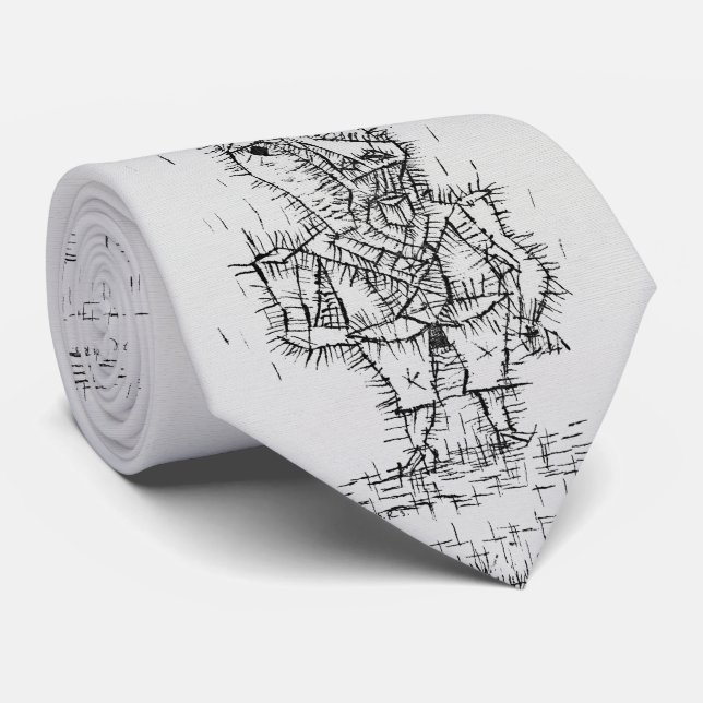 Bold Klee Easel – Ink Abstract Neck Tie (Rolled)