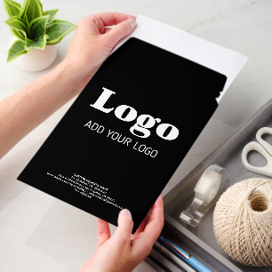 Bold Large Business Logo Black Cardstock Envelope Mailers