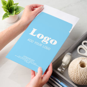 Bold Large Business Logo Light Blue Cardstock Envelope Mailers