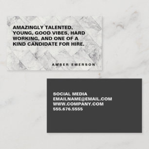 Bold Large Text Marble Tiles Business Card