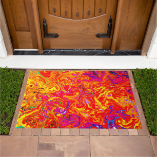 Bold Lava Colors Abstract Design Doormat