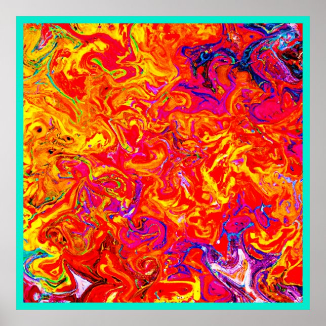 Bold Lava Colors Abstract Design Poster (Front)