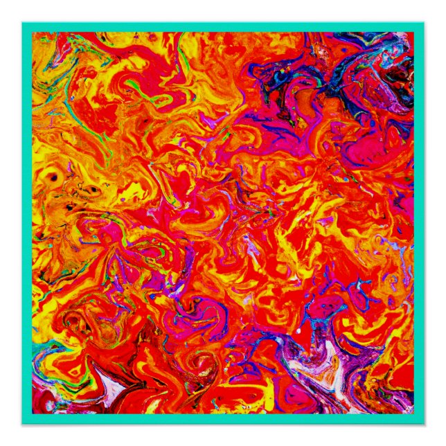 Bold Lava Colors Abstract Design Poster (Front)
