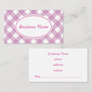 Bold Lavender Gingham Business Card