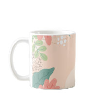 Bold leaf graphic in shades of green and orange