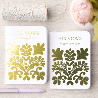 Bold Leaves Vines Gold Foil  Vow Books
