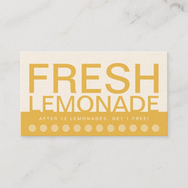 bold LEMONADE customer loyalty card (Front)
