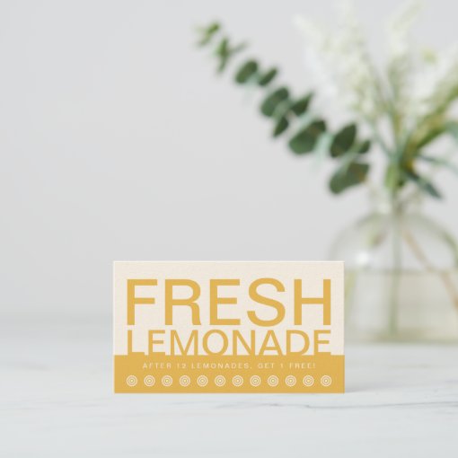 bold LEMONADE customer loyalty card Zazzle
