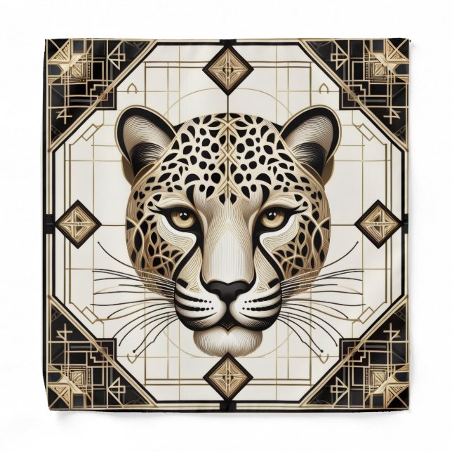 Bold Leopard Pocket Square | Masculine Pattern Bandana (Front)