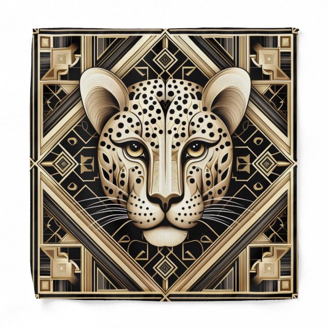 Bold Leopard Pocket Square | Masculine Pattern Bandana (Front)