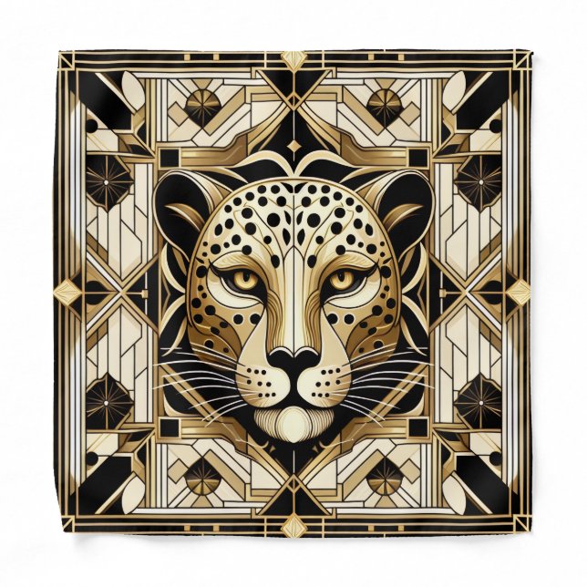 Bold Leopard Pocket Square | Masculine Pattern Bandana (Front)