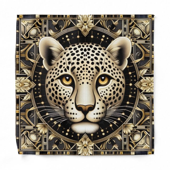 Bold Leopard Pocket Square | Masculine Pattern Bandana (Front)