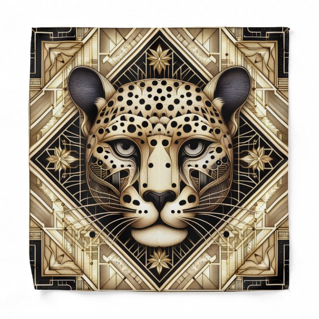 Bold Leopard Pocket Square | Masculine Pattern Bandana (Front)