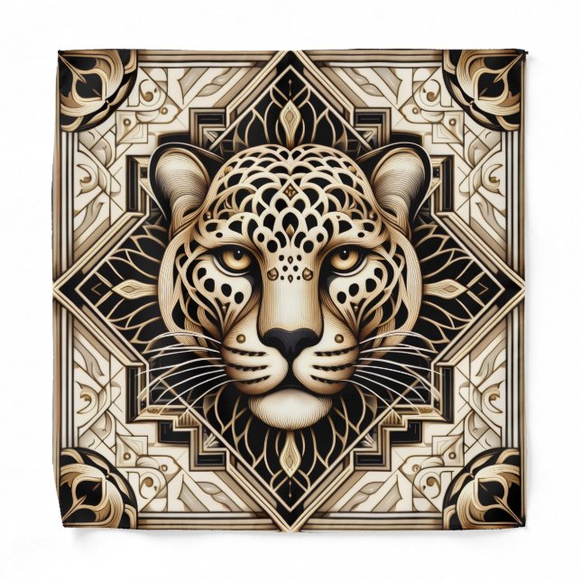 Bold Leopard Pocket Square | Masculine Pattern Bandana (Front)