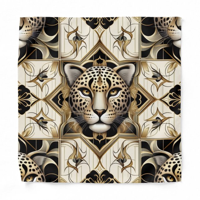 Bold Leopard Pocket Square | Masculine Pattern Bandana (Front)