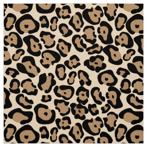 Bold Leopard Print Fabric Tan Black & Brown 