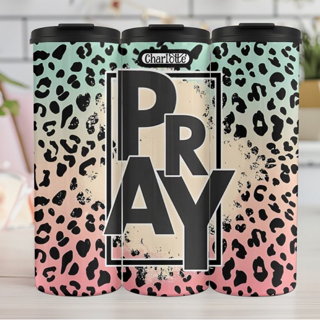 Bold Leopard Print Message Thermal Tumbler (Creator Uploaded)