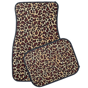 Bold Leopard Print Pattern Brown Black Tan Spot - Car Floor Mat