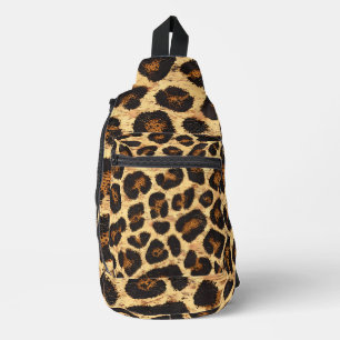 Bold Leopard Print Sling Backpack Bag