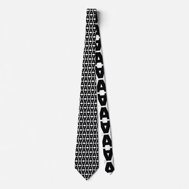 Bold Letter A Pattern Alphabet Neck Tie (Front)