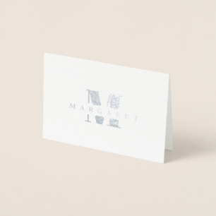 Bold Letter Initial Monogram Name Foil Card