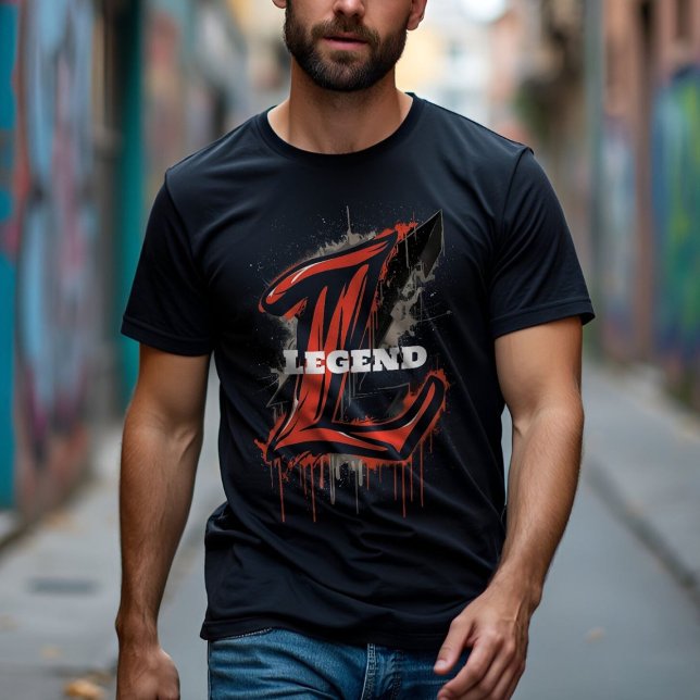 Bold Letter L Monogram Graffiti Customizable T-Shirt (Creator Uploaded)